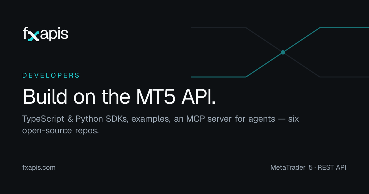 Developers — SDKs, examples and the fxapis MT5 API · fxapis