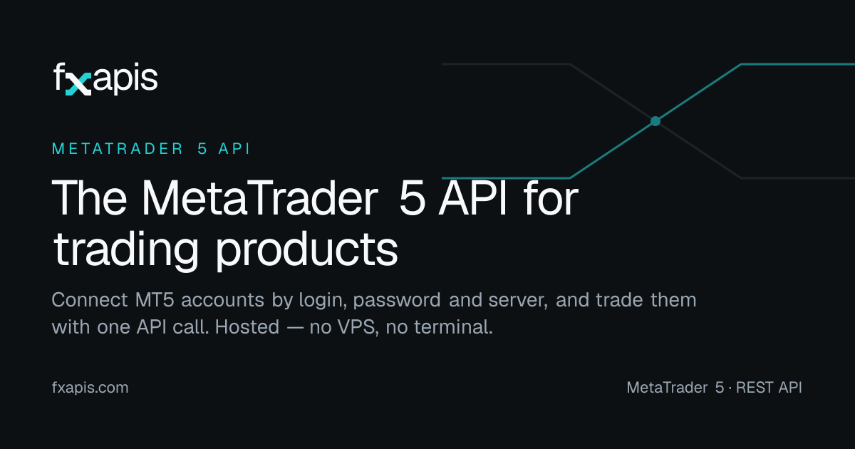 Get an MT5 API key — create your account · fxapis